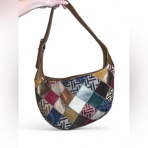 Tignanello Y2K Patchwork Hobo Shoulder Bag